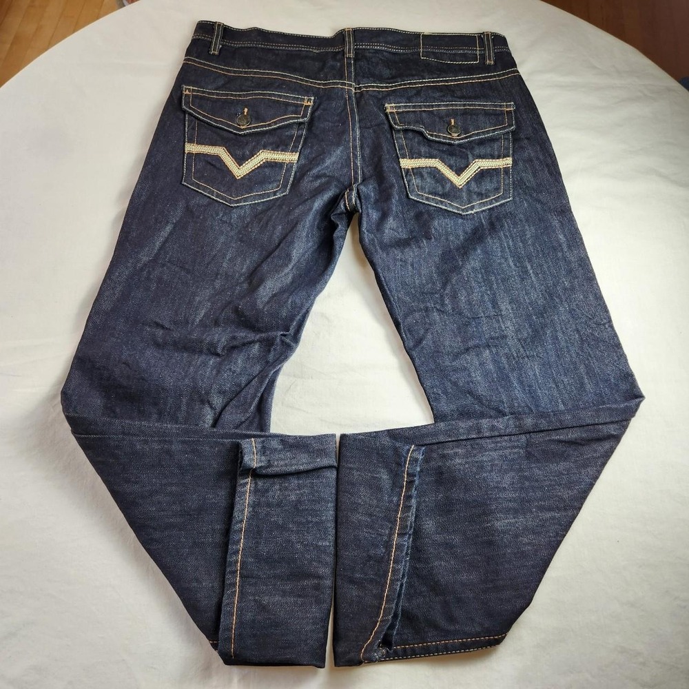 Mecca Classic Fit Mens Denim Dark Blue Jeans 38x32 Vintage Y2K Baggy Skater 90s